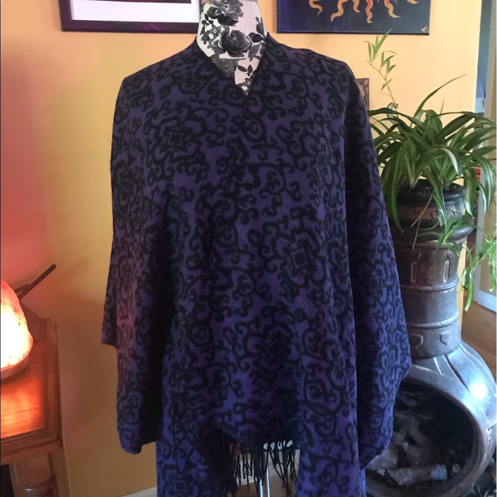 Purple and black scroll cape